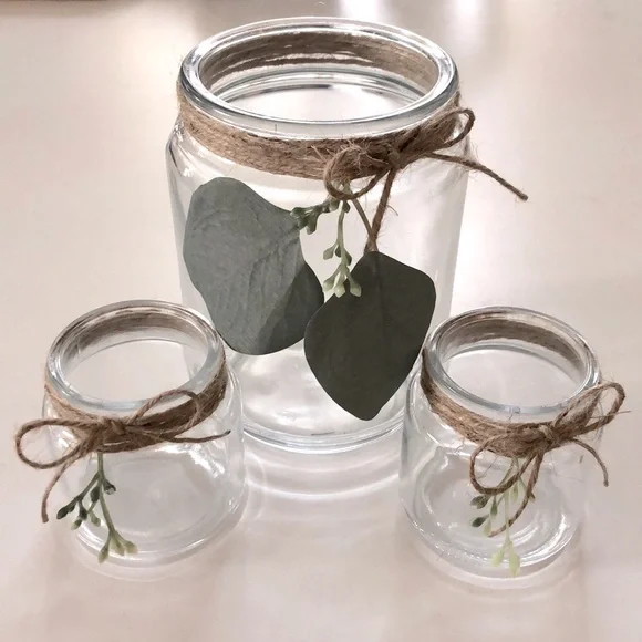 Set of 3 farmhouse style decorative jars - Picture 1 of 7